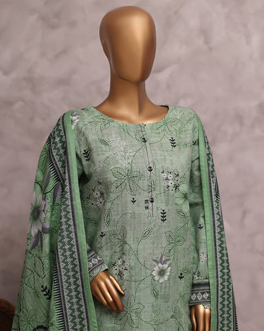 Digital Printed Three Piece | Designer "Hamna" | Soft Khaddar