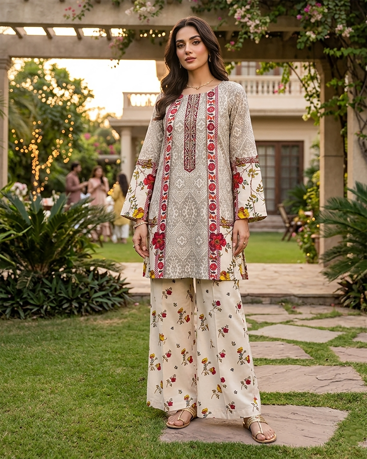 Designer Two Piece | Printed Co-Ord Set - Alyssa Gown | Premium Lawn