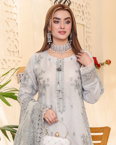Three Piece Formals | Festive Embroidered - Eliana | Premium Organza