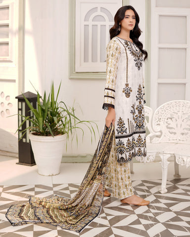 Designer Three Piece | Digital Printed Embroidered | Premium Khaddar