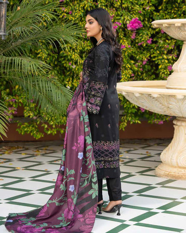 Designer Three Piece | Embroidered - Zouq 2 | Luxury Dhanak