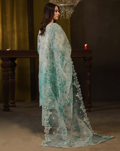 Three Piece Formals | Festive Embroidered - Jahira | Premium Organza