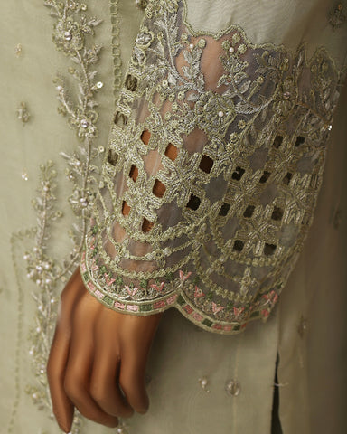 Formal Three Piece | Embroidered Festive-Falsafa | Premium Organza