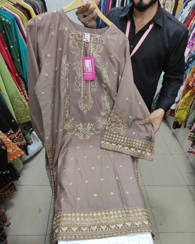 Designer Two Pieces | Embroidered Shirt | Dhanak