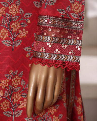 Embroidered Three Piece | Designer Printed - Malika | Winter Khaddar