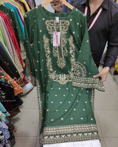 Designer Two Pieces | Embroidered Shirt | Dhanak