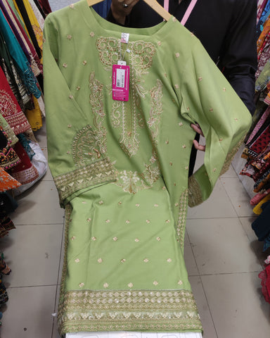 Designer Two Pieces | Embroidered Shirt | Dhanak