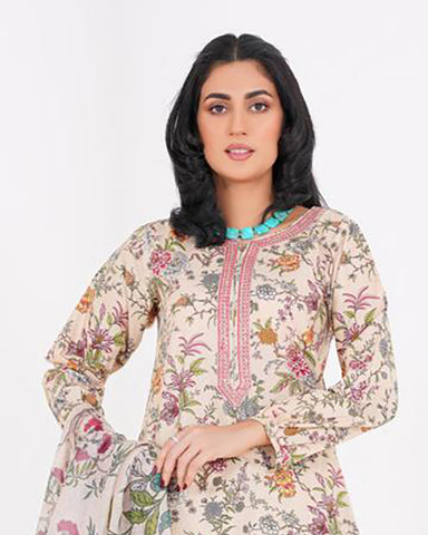 Printed Three Pieces | Embroidered-Zeenat Pret | Luxury Lawn