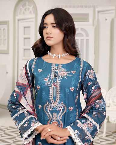 Designer Three Piece | Digital Printed Embroidered | Premium Khaddar