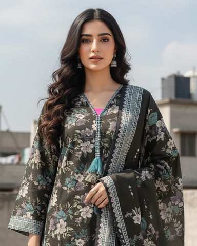 Printed Three Piece | Designer | Premium Khaddar