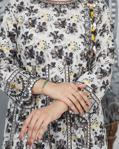 Designer Three Piece Frock | Masakali 9mm | Winter Cotton