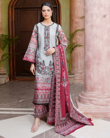 Embroidered Three Piece | Neck Patched Vol-V | Premium Luxury Lawn