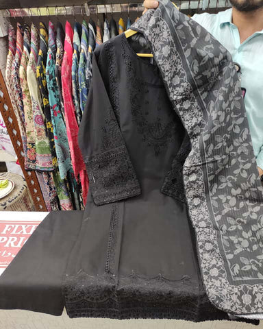 Designer Three Piece | Imsaal | Premium Winter Cotton