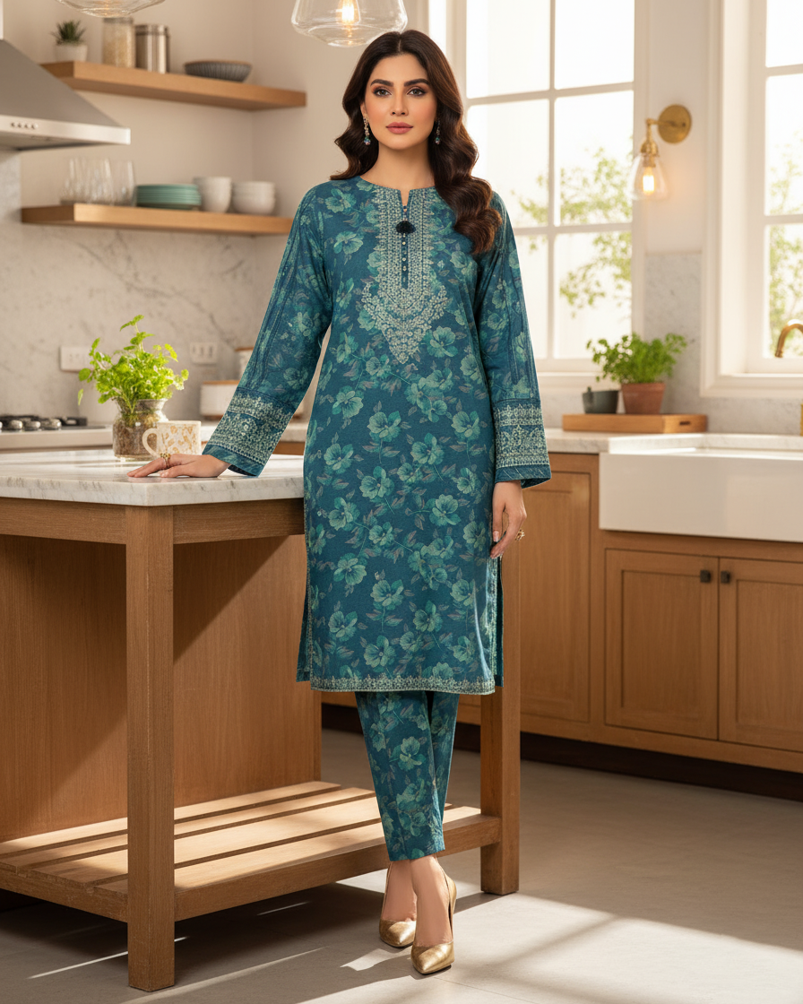 Designer Embroidered Two Piece | Blooming | Winter Khaddar