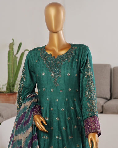 Three Piece | Fancy Embroidered Frock | Premium Jacquard