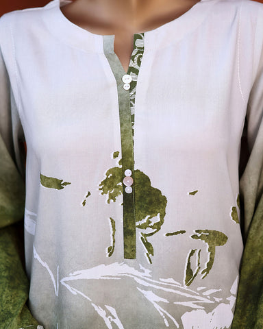 Designer Embroidered Two Piece | Florence | Linen