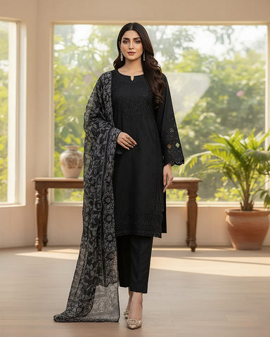 Designer Three Piece | Imsaal | Premium Winter Cotton