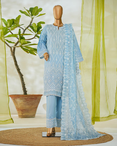 Three Piece Formals | Embroidered - White & White - Eid Special | Premium Lawn