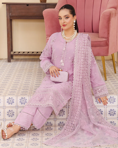 Three Piece Formals | Festive Embroidered - Eliana | Premium Organza