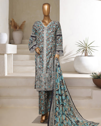 Luxury Three Piece | PrintKari Embroidery| Premium Lawn