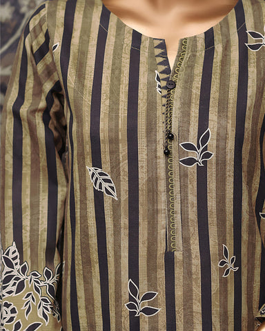 Digital Printed Three Piece | Designer "Hamna" | Soft Khaddar