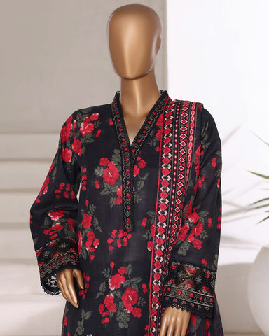 Embroidered Three Piece | Designer Printed - Malika | Winter Khaddar