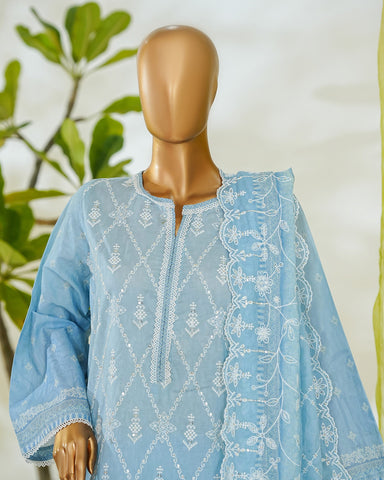 Three Piece Formals | Embroidered - White & White - Eid Special | Premium Lawn