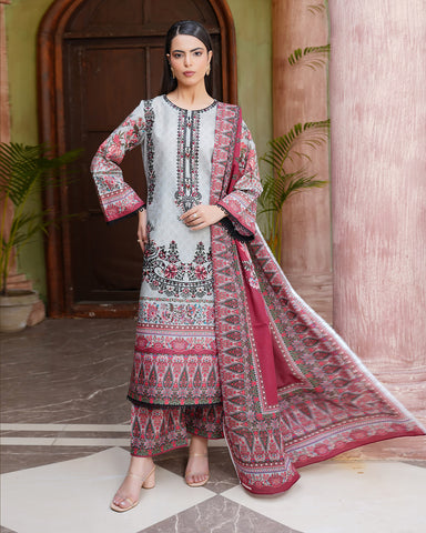 Embroidered Three Piece | Neck Patched Vol-V | Premium Luxury Lawn