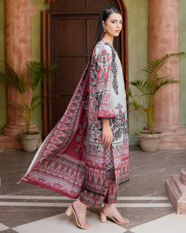 Embroidered Three Piece | Neck Patched Vol-V | Premium Luxury Lawn