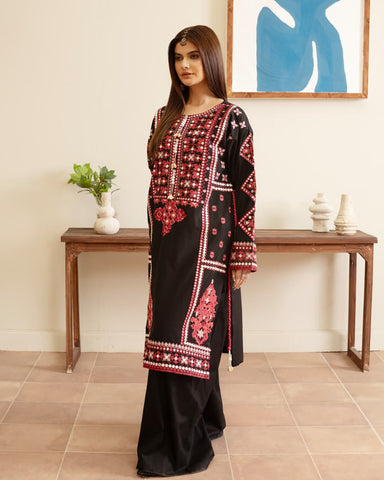 Designer Embroidered Three Piece | Elegant Style | Luxury Winter Cotton