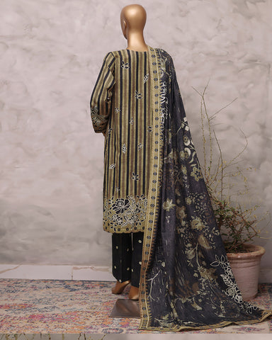 Digital Printed Three Piece | Designer "Hamna" | Soft Khaddar