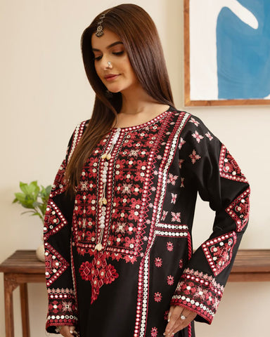 Designer Embroidered Three Piece | Elegant Style | Luxury Winter Cotton
