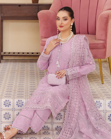 Three Piece Formals | Festive Embroidered - Eliana | Premium Organza