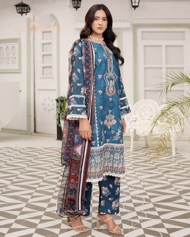 Designer Three Piece | Digital Printed Embroidered | Premium Khaddar