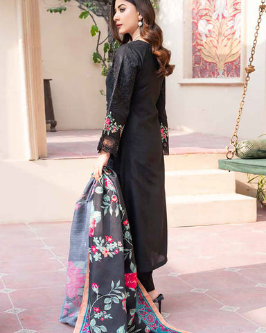 Designer Three Piece | Embroidered - Ashi | Luxury Khaddar