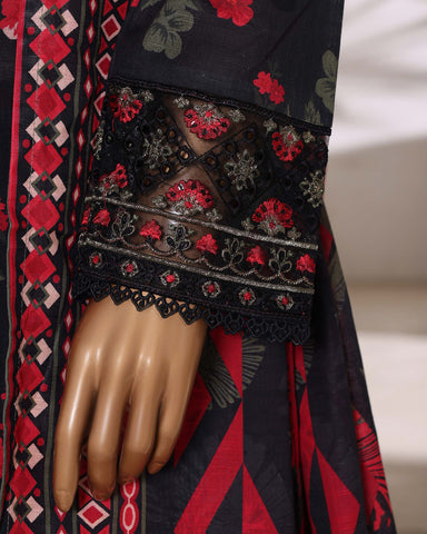 Embroidered Three Piece | Designer Printed - Malika | Winter Khaddar