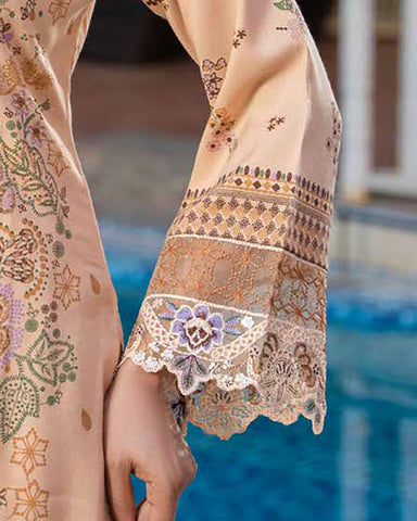Designer Three Piece | Embroidered - Zouq 2 | Luxury Dhanak