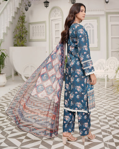 Designer Three Piece | Digital Printed Embroidered | Premium Khaddar