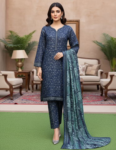 Printed Three Piece | Designer | Premium Khaddar