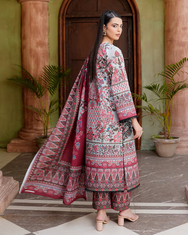 Embroidered Three Piece | Neck Patched Vol-V | Premium Luxury Lawn