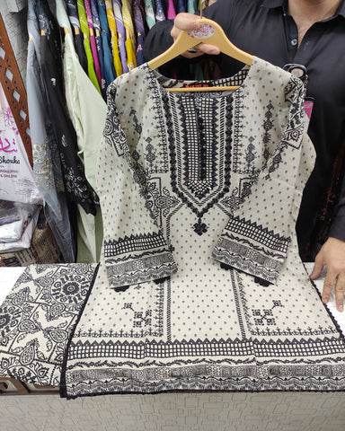 Designer CoOrds Two Piece | Digital Embroidered Prints | Soft Corduroy