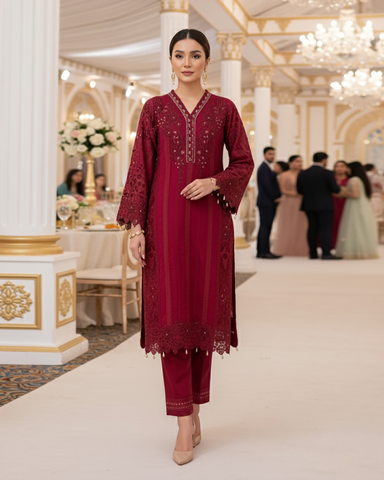 Three Piece Formals | Festive Embroidered - Event Special | Premium Organza