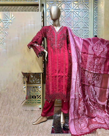 Three Piece Formals | Festive Embroidered - Event Special | Premium Organza