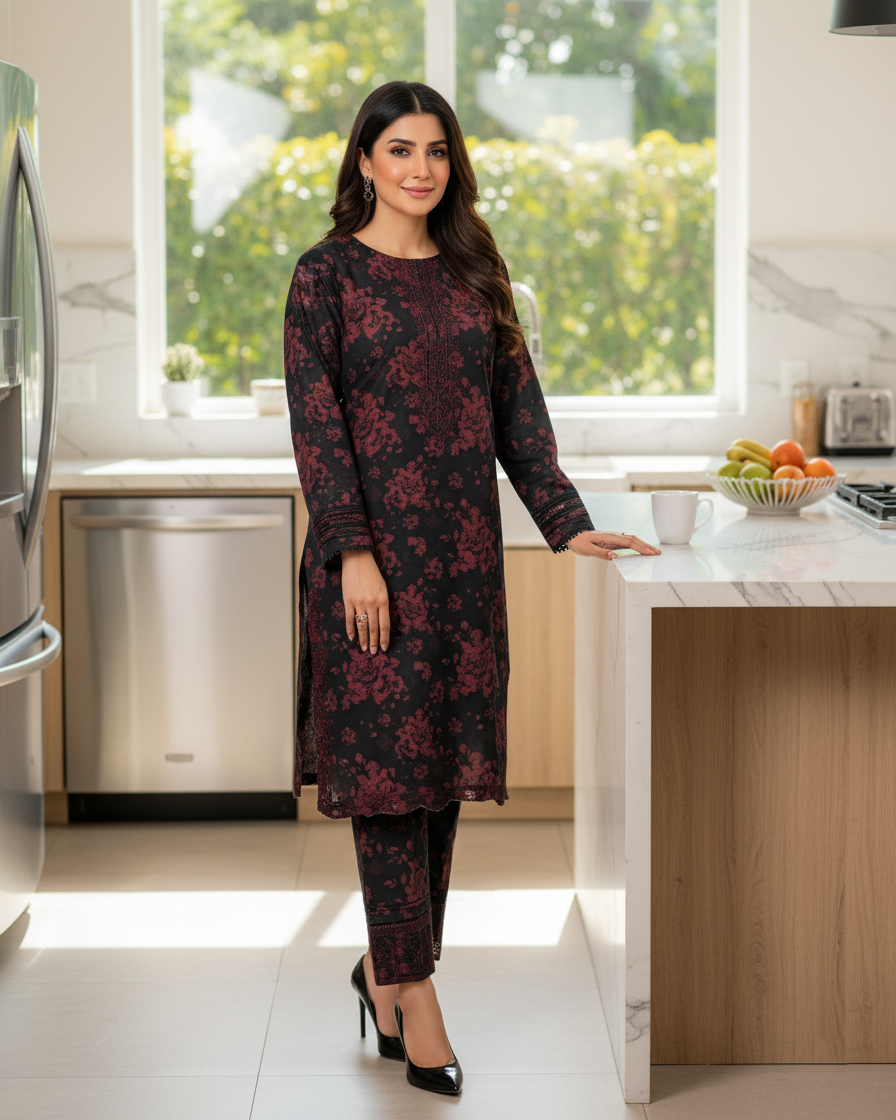 Designer Embroidered Two Piece | Blooming | Winter Khaddar