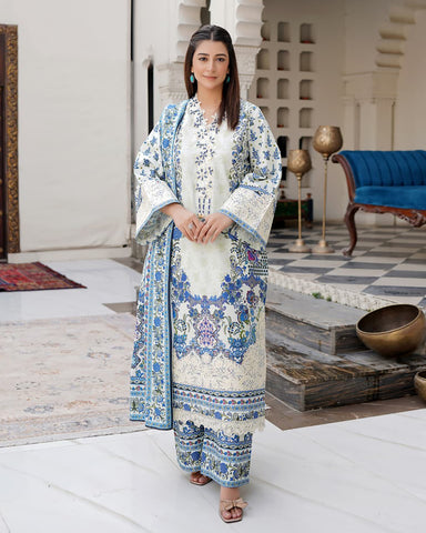 Designer Three Piece | Rangni Embroidered Series | Winter Cotton