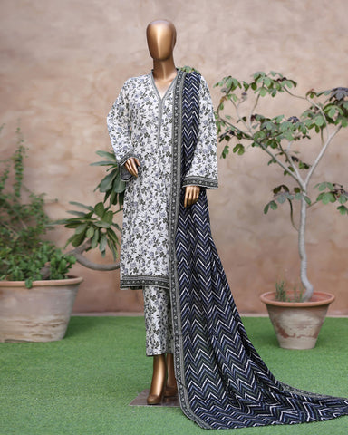 Printed Three Piece | Designer | Premium Khaddar