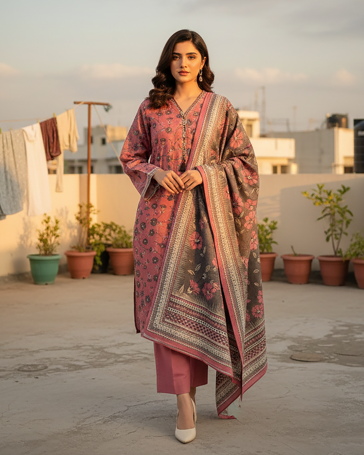 Printed Three Piece | Designer | Premium Khaddar
