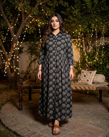 Designer Long Maxis | Printed Floral - Hania Series | Premium Lawn