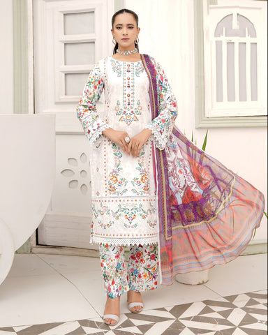 Designer Three Piece | Digital Printed Embroidered | Premium Khaddar