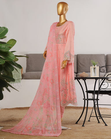 Three Piece | Fancy Embroidered Frock | Premium Jacquard